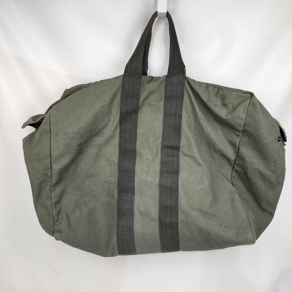 Flyer's A-3 Kit Bag 1982 Military Issue Canvas Zip/Snap Closure Clean! - Picture 1 of 5